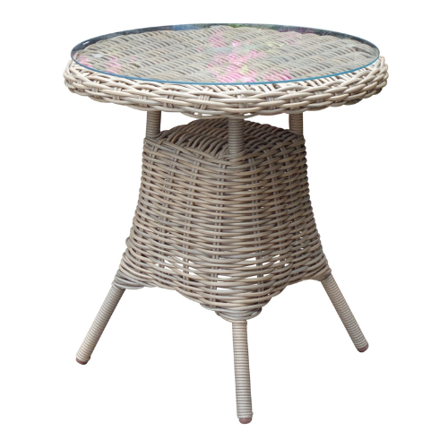 Eden Collection Outdoor Bistro Table With Glass Top